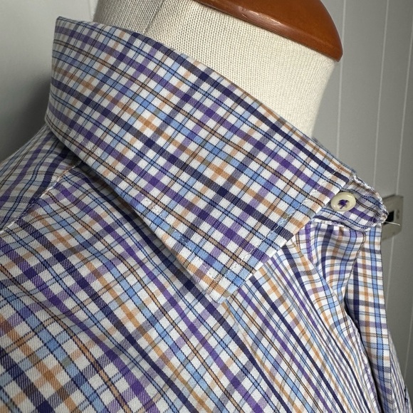 Peter Millar Multicolor Purple Checkered Long Sleeve Shirt - Picture 4 of 11